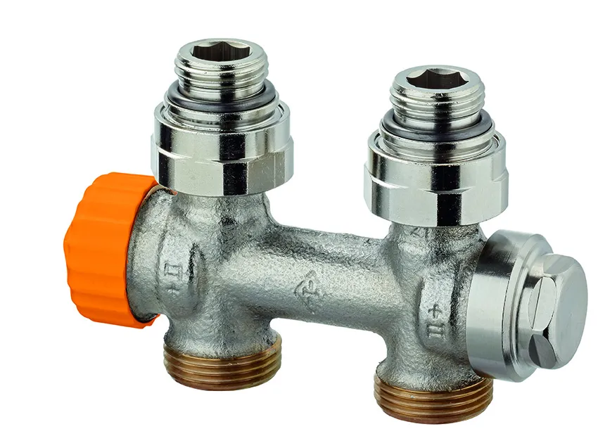 Dynamische debietregelaar in een recht H-blok