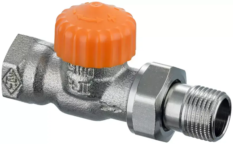 Dynamische debietregelaar in een rechte radiatorkraan