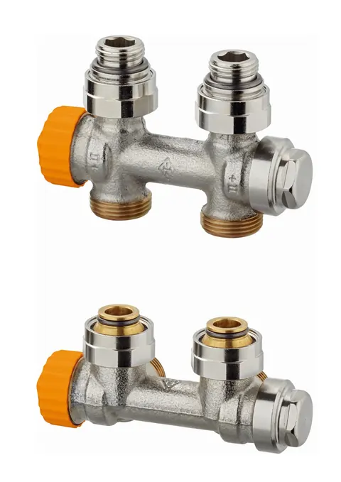 IMI Heimeier Eclipse H blok. Rechte versie en haakse versie